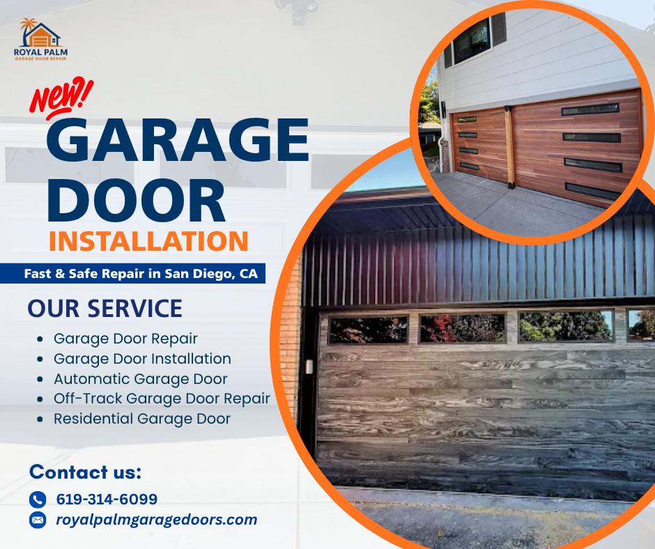 Smart garage door opener services in San Diego with mobile control and secure automation system